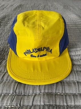 Philadelphia Yellow & Navy Embroidered 5 panel / camp hat